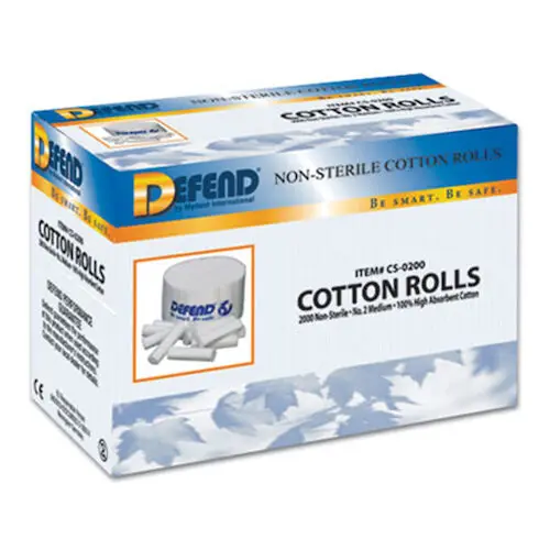 Defend Cotton Rolls, #2 Medium, 1.5" x 3/8", Non-Sterile, 2000/Box, CS-0200 thumbnail 6