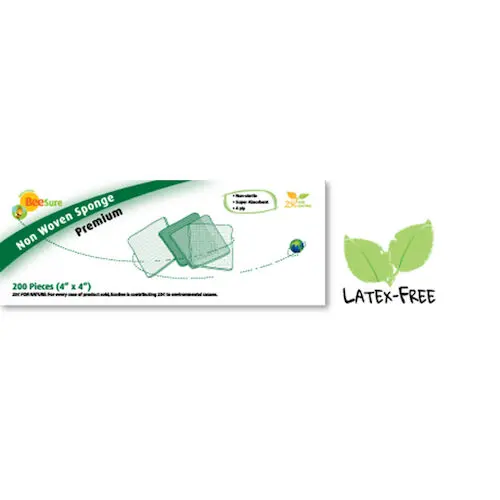 EcoBee Premium Gauze Sponges, 4" x 4", 50 gsm, 2000/Case, 1544 - Premium 50 gsm, 4" x 4", 2000/Case, 1544 - Image 1