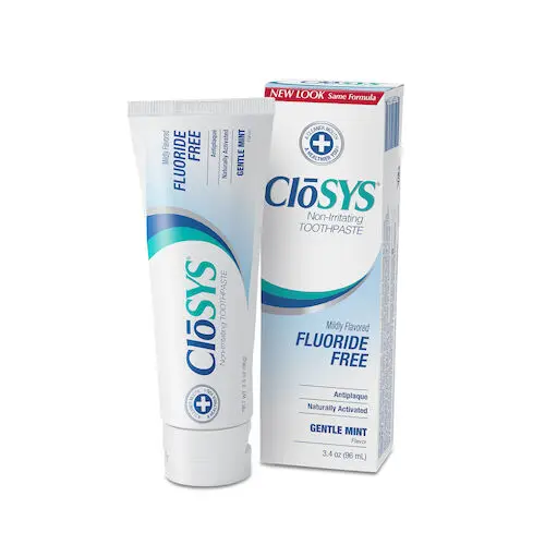 CloSYS Fluoride-Free Toothpaste, Gentle Mint, 3.4 oz Tube, Case of 24, 1C-34-24R - CloSYS No-Fluoride Toothpaste, Gntl Mnt 3.4oz (24) - Image 1