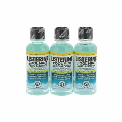 Listerine Zero Alcohol-Free Mouthwash, Clean Mint, 3.2 oz (95 ml), 24/Case, 42830 thumbnail 2