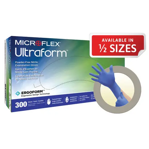 Ultraform® Powder Free Nitrile Exam Gloves, Medium, Cobalt Blue, 300/Box, UF-524-M thumbnail 10