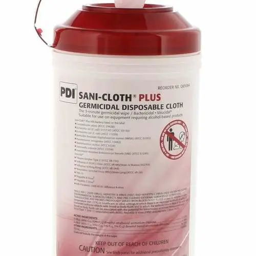 Sani-Cloth® Plus Germicidal Disposable Wipes, Extra Large, 7.5" x 15", 65 Wipes/Canister, SANXL2 - Sani-Cloth® Plus Germicidal Wipes - Extra Large, 8" x 14", 65 Wipes/Canister - Image 1