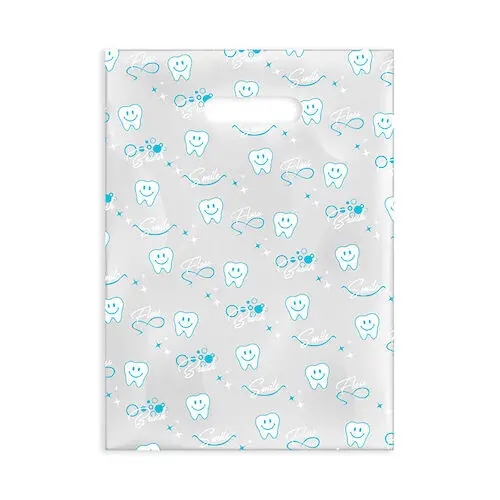 Smile Brush Floss Scatter Art Patient Bags, Clear, 7.5" x 10", 100/Pack, 98ZZ thumbnail 2