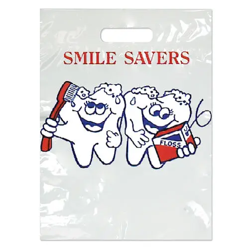 Smile Savers Patient Take-Home Bags, Small, White, 7.5" x 9", 100/Pkg, SBG34 thumbnail 2
