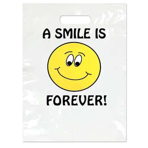 A Smile is Forever Take-Home Bag, 9" x 13", White, 100/Pkg, LBG29 thumbnail 2