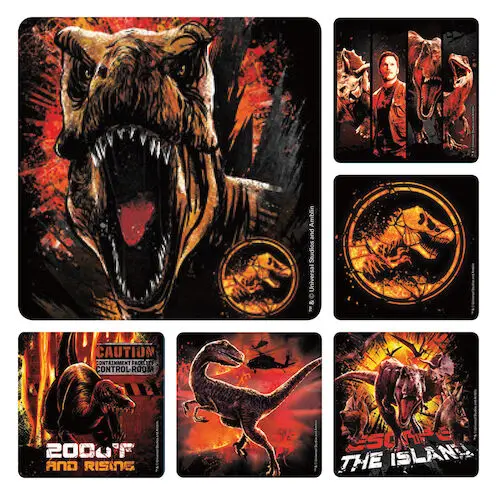 Jurassic World 2 Fallen Kingdom Sticker Roll, 2-1/2" Assorted Designs, 100/Roll, PS662 thumbnail 2