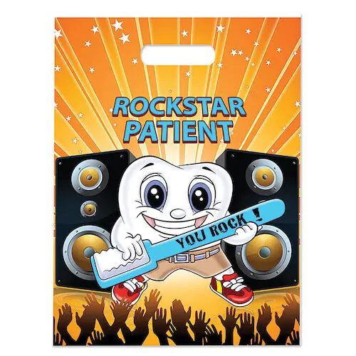 Sherman Specialty Rockstar Full Color Patient Bags, 9" x 13", 250/Pkg, 99F56 thumbnail 2