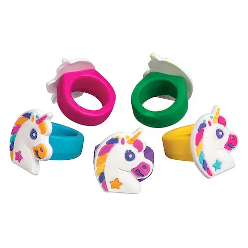 Sherman Specialty Rubbery Unicorn Rings, 36/Pkg - Rubbery Rings, Unicorn Rings, 36/Pkg. - Image 1
