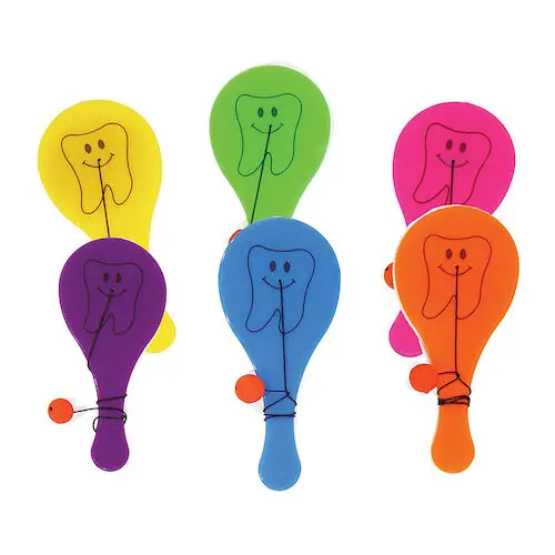 Tooth Design Paddleball, 4.75", Assorted Colors, 48/Pkg., S6230 thumbnail 2