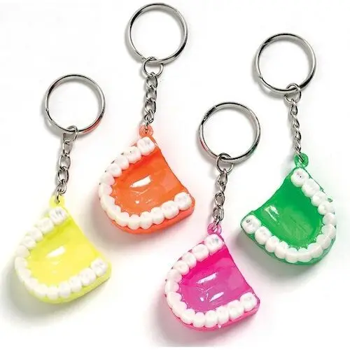 Sherman Specialty Neon Tooth Keychains, 1.5", Assorted Colors, 24/Pkg, S3307 thumbnail 2