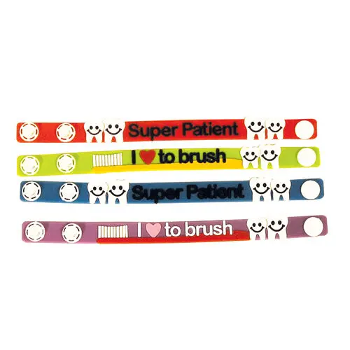 Sherman Specialty Dental Bracelets, Assorted Sayings & Colors, Happy Tooth Design, 7.5" x 0.5", 24/Pkg, S6489 thumbnail 2