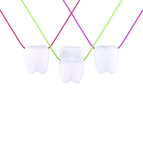 Sherman Specialty 1" White Tooth Saver Necklace, Assorted Color Cords, 144/Pack, S49 thumbnail 3