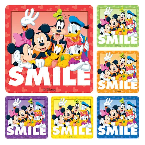 Disney Gang Smile Stickers, 2.5" x 2.5", 6 Assorted Designs, 100/Roll, PS233 thumbnail 2