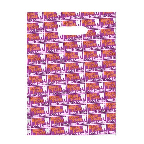 Sherman Specialty Brush and Floss Smile Patient Scatter Bag, Clear, 7.5" x 10", 100/Pkg, 98J thumbnail 2