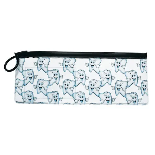Happy Smile Zipper Pouch with Card Pocket, Clear Vinyl, 10"W x 4"H, 144/Pack, S39005 thumbnail 2