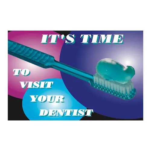 It's Time To Visit Your Dentist 4-Up Recall Cards, 200/Pkg, RC1047 - It'S Time To Visit - 4Up (200) - Image 1