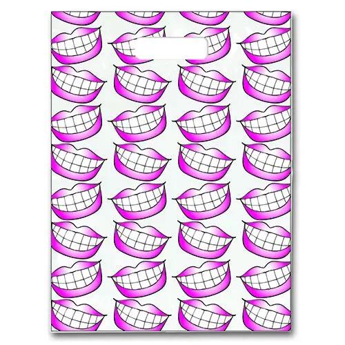 Big Smile/Red Lips Scatter Bag, Clear, 7.5" x 10", 100/Pkg, 98Q thumbnail 2