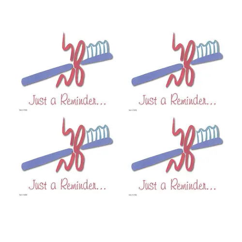 Sherman Specialty Just A Reminder 4-Up Recall Cards, Toothbrush with Bow, 200/Pkg, RC3456 thumbnail 2