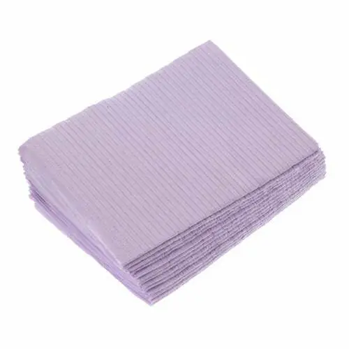 Crosstex Econoback Patient Bibs, 2-Ply Paper/Poly, 13" x 19", Lavender, 500/Case, WEXLV thumbnail 4