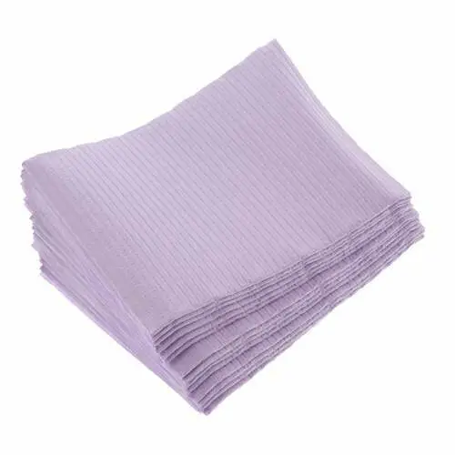 Crosstex Polyback Patient Bibs, 3-Ply Paper/1-Ply Poly, Lavender, 13" x 19", 500/Case, WPXLV thumbnail 5