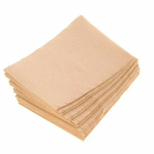Crosstex PolyBack Patient Bibs, 3-Ply, 13" x 19", Peach, 500/Case, WPXPE thumbnail 3