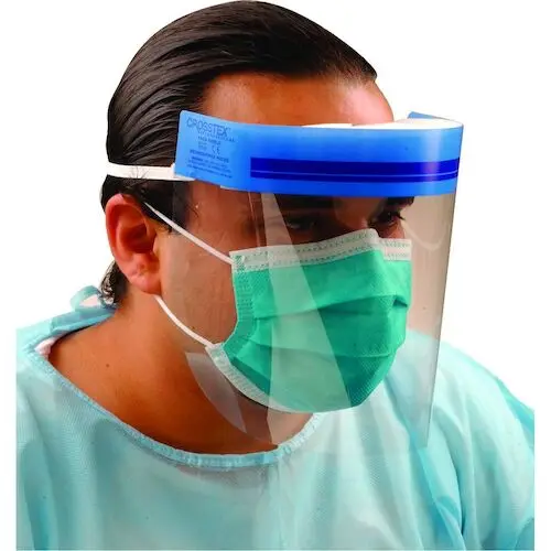 Crosstex Disposable Face Shield, Clear, 3/4 Length (7"), Anti-Fog, Latex-Free, 24/Box, GCSS thumbnail 4
