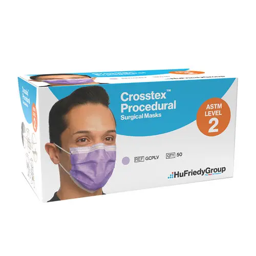 Crosstex Procedural Earloop Face Mask, ASTM Level 2, Lavender, 50/Box, GCPLV thumbnail 16