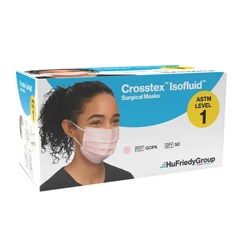 Isofluid™ Surgical Face Mask, ASTM Level 1, Earloop, Pink, 50/Box, GCIPK thumbnail 12