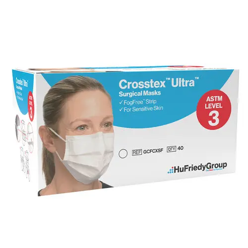 Crosstex Ultra Sensitive FogFree Earloop Surgical Face Mask, ASTM Level 3, White, 40/Box, GCFCXSF thumbnail 17