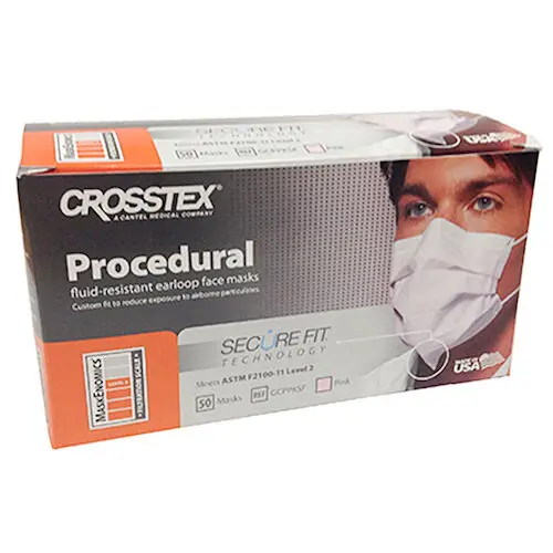 Crosstex Secure Fit™ Procedural Earloop Face Mask, ASTM Level 2, Pink, 50/Box, GCPPKSF thumbnail 13