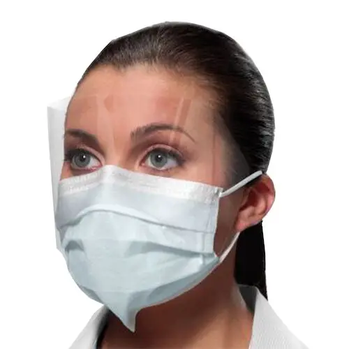Crosstex Isofluid FogFree SecureFit Earloop Procedure Mask with Wrap-Around Shield, ASTM Level 1, Blue, 25/Box, GCIPWBSF thumbnail 2
