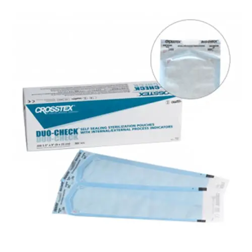 Crosstex Duo-Check Self-Sealing Sterilization Pouches, 3.5" x 9", Blue, 500/Box, SCS5 thumbnail 7