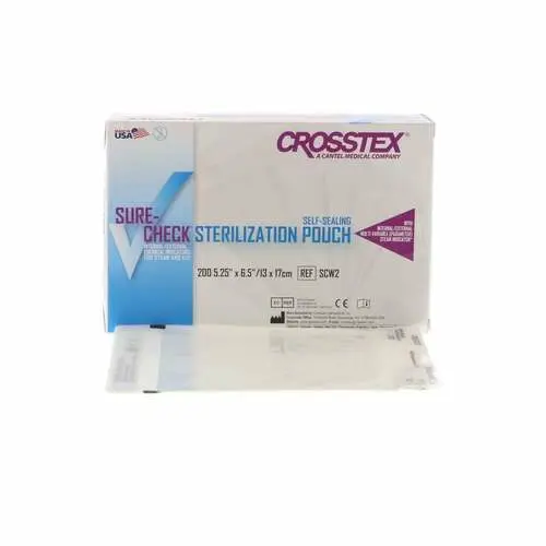 Crosstex Sure-Check Sterilization Pouches, 5.25" x 6.5", Self-Sealing, Steam & EtO, 200/Box, SCW2 thumbnail 13