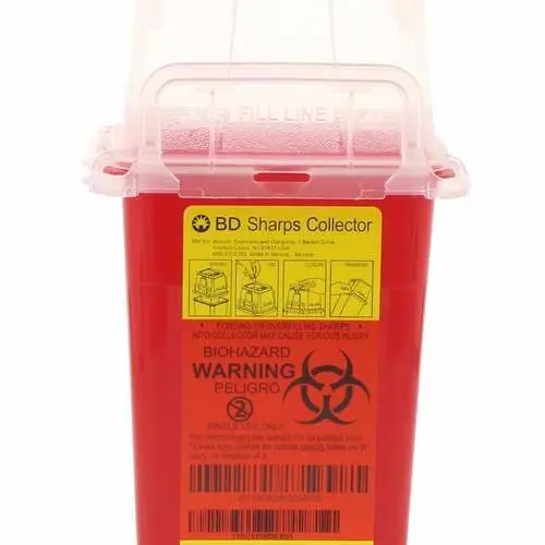 BD Phlebotomy Sharps Collector, 1.5 Qt Tray, Red, with Needle Port, 305487 thumbnail 9
