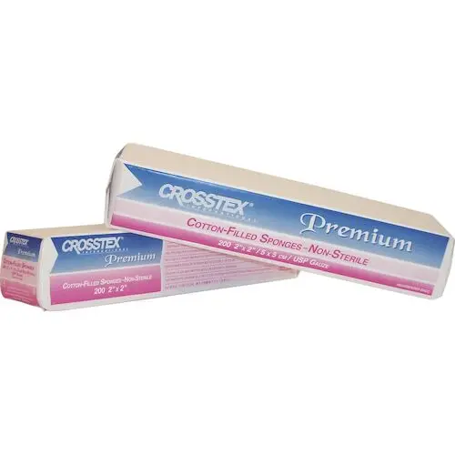 Crosstex Premium Cotton-Filled Exodontia Sponges, Non-Sterile, 8-Ply, 2" x 2", 5000/Case, ENCC thumbnail 4