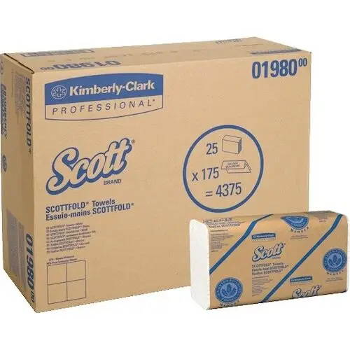 Kimberly-Clark Scott ScottFold C-Fold Towels, 1-Ply, 9.4" x 12.4", White, 175/Pack, 25 Packs/Case (4375/Case), 01980 thumbnail 4