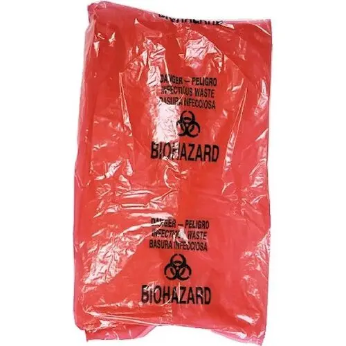 Poly Plastic Products Biohazard Liners, 7-10 Gallon, 24" x 23", 500/Pkg, 2423HPR - Biohazard Liners, 7-10 Gallon, 24" x 23", 500/Pkg, 2423HPR - Image 1