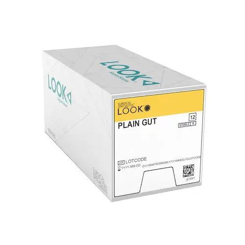 Look Plain Gut Suture, 3-0, 27" (70 cm), C-6 Reverse Cutting Needle, 3/8 Circle, 19 mm, Beige, 12/Box, 554B thumbnail 11