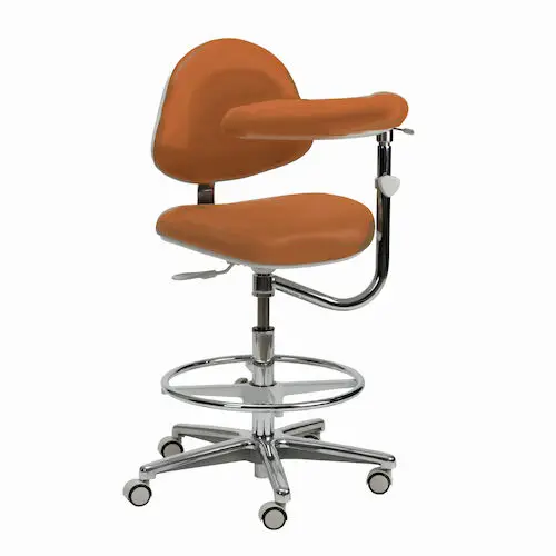 DentalEZ Generation Assistant Stool with Back and Body Support, Ultra Leather, Model 3554-201U - Generation Stools, Assistant Stool w/Back and Body Support, Ultra Leather, 3554-201U - Image 1