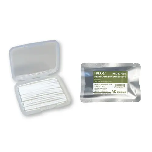 AD Surgical i-Plug PTFE Implant Abutment Fillers, 1.8 mm x 50 mm, 15/Box, D030-050 - i-Plug Implant Abutment PTFE - Image 1