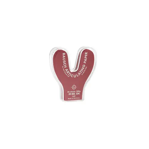 Bausch Articulating Paper, 200 Micron, Horseshoe, Red, 50 Sheets, Plastic Dispenser, BK-04 thumbnail 8