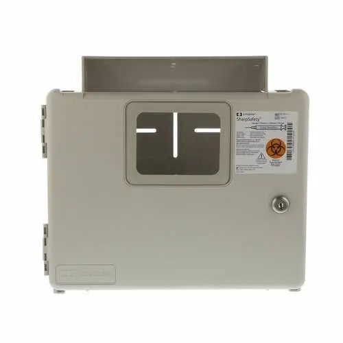 SharpSafety Wall Enclosure for In Room Sharps Container, 2 and 5 Quart, Beige, 85161H thumbnail 2