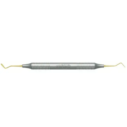 Nordent Composite Placement Instrument DE #1T Double Paddle, Titanium-Nitride Coated, DuraLite Round Handle, 0/90 Degrees, REPFI1T thumbnail 3