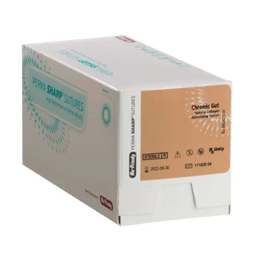 Hu-Friedy Perma Sharp Chromic Gut Suture, 5-0, 27", C-6 Reverse Cutting 3/8 Circle Needle, 12/Box, PSN634C thumbnail 7