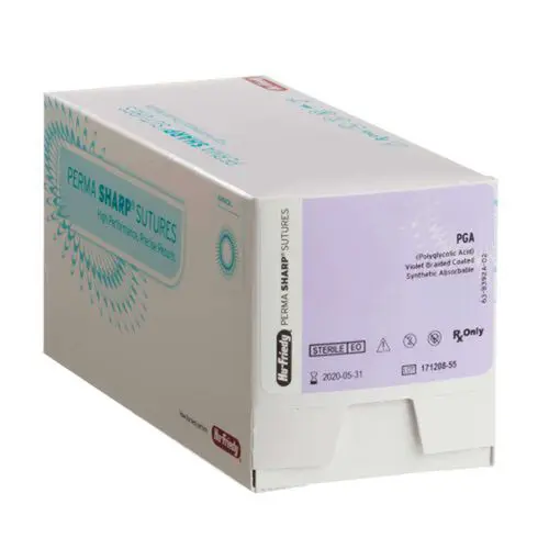 Hu-Friedy Perma Sharp PGA Absorbable Suture, 5-0, Undyed Braided, C-6 Needle, 3/8 Circle Reverse Cutting, 27", 12/Box, PSN421V thumbnail 6