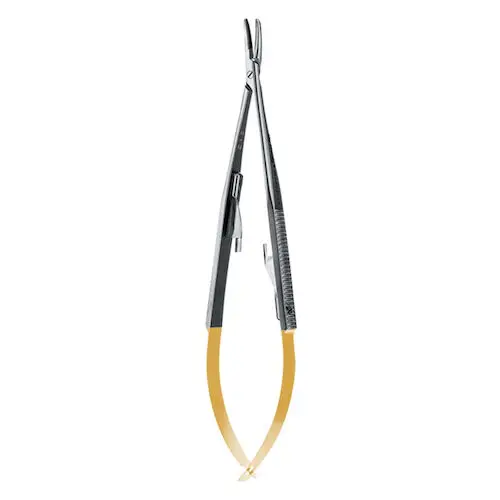 Hu-Friedy Castroviejo Perma Sharp Needle Holder, Curved, 5.5" (14 cm), Tungsten Carbide, NH5021 thumbnail 3