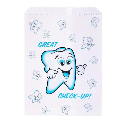 Sherman Specialty Great Check Up Paper Patient Bags, 7.5" x 10", 100/Pack, S8636 thumbnail 2