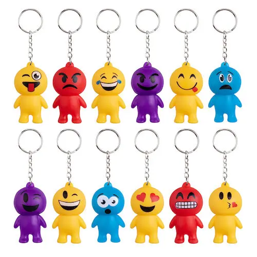 Sherman Specialty Emoticon Keychain Assortment, 2.5", 12/Pkg, JV531 thumbnail 2