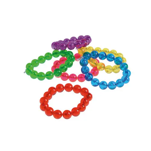 Colorful Bead Bracelets, 9 mm Plastic Beads, Assorted Colors, 36/Pack, JV419 thumbnail 2