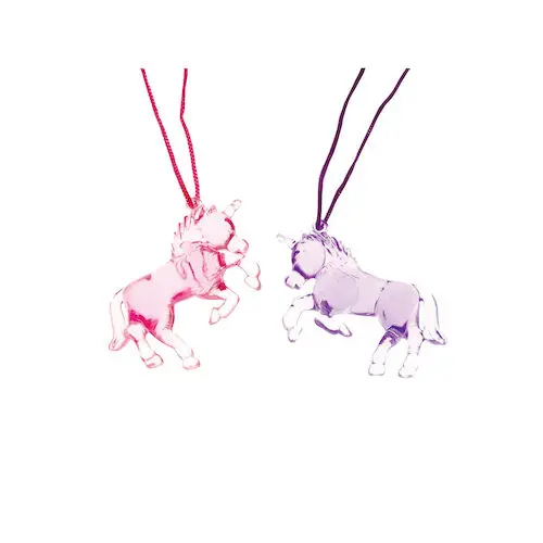 Unicorn Necklaces, Assorted Pink and Purple, Plastic, Individually Wrapped, 24/Pkg, JV456 thumbnail 2